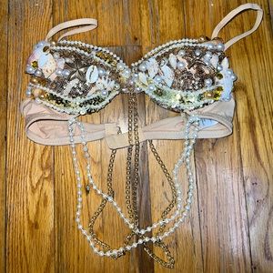 Rave/Festival Mermaid Shells and Sequins Bra 30A